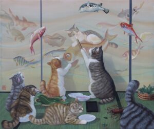 6_猫と海水魚図